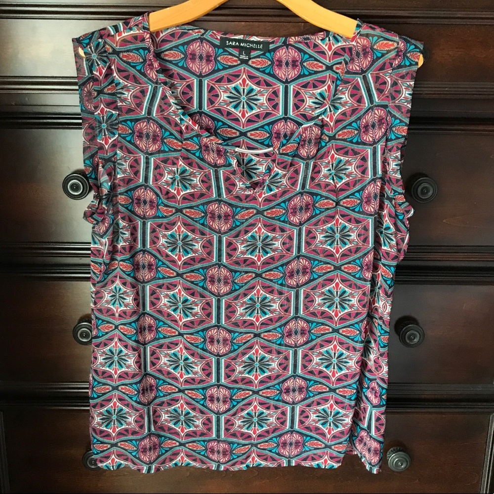 Sheer sleeveless blouse - Sara Michelle - Picture 1 of 6